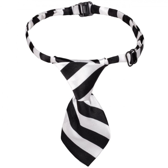 Accesoriu Animale, Cravată, Alb-Negru, Material Sintetic