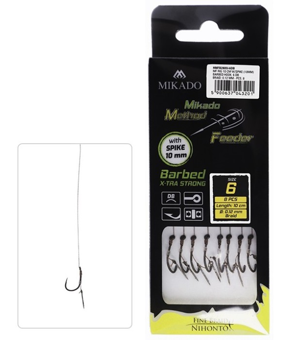 CARLIGE LEGATE MIKADO METHOD FEEDER RIG BARBED X-TRA STRONG WITH SPIKE Nr.6 8BUC/PLIC