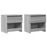 VidaXL Noptiere, 2 buc., Sonoma gri, 40x30x39 cm, lemn prelucrat