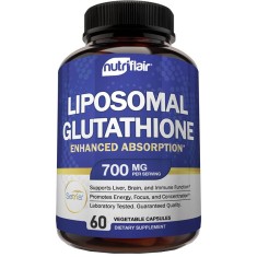 Supliment Alimentar, Nutriflair, Glutation Lipozomal, Efect Antioxidant, Vegan, fara Lactoza, 700mg