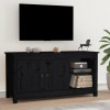 VidaXL Comodă TV, negru, 103x36,5x52 cm, lemn masiv de pin