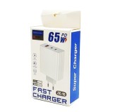 Incarcator telefon ZK-16, 65W, 2 porturi PD/Type-C + 1 port USB, incarcare rapida