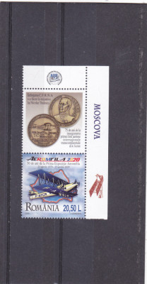 AEROMFILA, VAL 20,5 LEI CU VINIETA DIN COALA MARE,pozitie verticala ,2020,MNH. foto