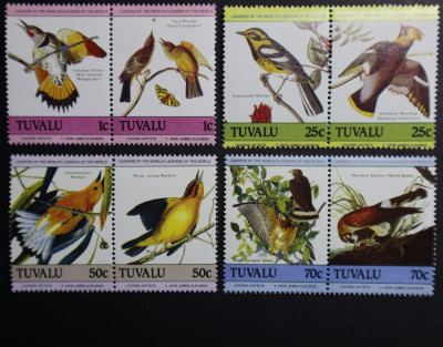 Tuvalu, 1985, Audubon&amp;#039;s birds, 8v. MNH foto