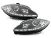 Faruri LED DRL Negre Seat Leon 1P / Altea (2009+) AutoTuning, Omologate R87, H1, Semnalizare P21W