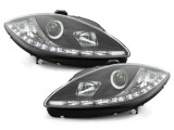 Faruri LED DRL Seat Leon 1P / Seat Altea (2009-up) Negru Performance AutoTuning, KITT Lightning