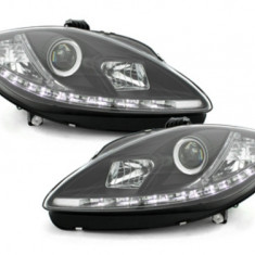 Faruri LED DRL Seat Leon 1P / Seat Altea (2009-up) Negru Performance AutoTuning