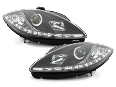 Faruri LED DRL Seat Leon 1P / Seat Altea (2009-up) Negru Performance AutoTuning foto