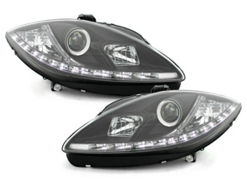 Faruri LED DRL Seat Leon 1P / Seat Altea (2009-up) Negru Performance AutoTuning