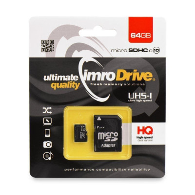 Card MicroSD 64GB + Adaptor (Clasa 10) IMRO foto