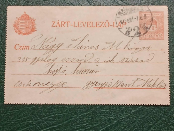 1915 - Gheorgheni, intreg postal