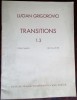 LUCIAN GRIGOROVICI: TRANSITIONS 1-3 FOR PIANO/FUR KLAVIER(PARTITURA/ZURICH 1970)