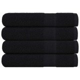 Cumpara ieftin Prosoape 4 buc Negru 100x200 cm 360 g/m&sup2; 100% bumbac
