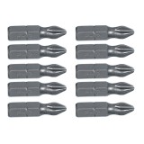 Set 10 biti Phillips PH2 25 mm din otel crom-vanadiu Topex