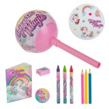 Set școlar Unicorn Magic, 10 Piese, Multicolor, Ambalaj Lollipop, Oem