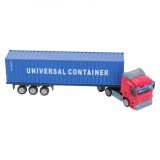 Vehicul Miniatură, Model Tir Container, Culoare Roșu și Albastru, Scară 1:64, Material Metal-Plastic, Oem