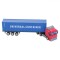 Vehicul Miniatură, Model Tir Container, Culoare Roșu și Albastru, Scară 1:64, Material Metal-Plastic