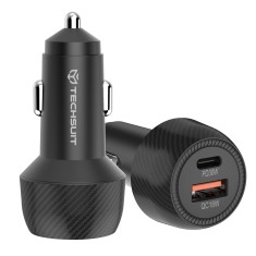 Incarcator auto Fast Charge USB, Type-C, 48W Asteroid GSM C7, negru