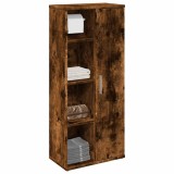 Cumpara ieftin Dulap de baie cu suport role, stejar fumuriu, 39x22x90 cm