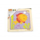 Puzzle din lemn din 4 piese mari - peste, Viga