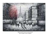 Cumpara ieftin Tablou pictat manual, Parisul interbelic (2) - 90x60cm ulei in cutit efect 3D