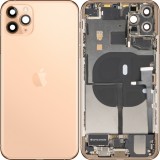 Capac Baterie Apple iPhone 11 Pro Max, Cu Carcasa Mijloc, Full Parts, Auriu (Matte Gold), Swap Premium