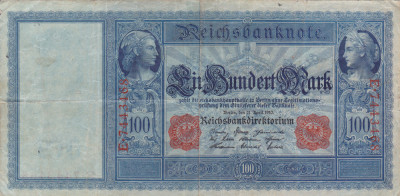 GERMANIA 100 marci 1910 VF!!! foto