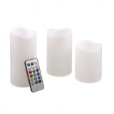 Cumpara ieftin Set 3 Lumanari Ambientale RGB Ceara cu Telecomanda - 12 Culori, Timer 4/8 Ore, Brand Oem
