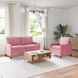 vidaXL Set de canapea 2 pcs Roz Catifea 3417070