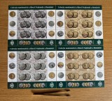 Colecția numismatică a BNR, Tezaure Monetare II, minicoală de 6 timbre, 6 viniete și 2 tabsuri 2015 LP 2087c