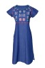 Rochie traditionala dama, RSA2 , marime M albastru, Bumbac