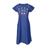 Rochie traditionala dama, RSA2 , marime M albastru