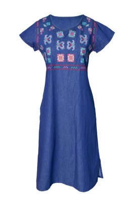 Rochie traditionala dama, RSA2 , marime XL albastru foto