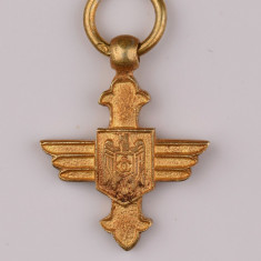 Virtutea Aeronautica - Crucea de Aur - Miniatura, Carol II, Argint poansonat