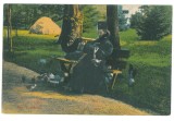 3809 - CALUGAR, Monk and birds, Romania - old postcard - unused