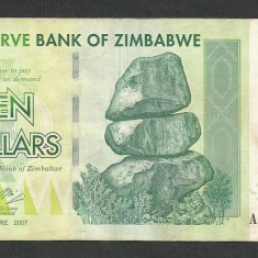 ZIMBABWE 10 DOLARI DOLLARS 2007 [16] P- 67 , VF+