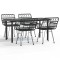 Set mobilier de gradina, 5 piese, negru, poliratan