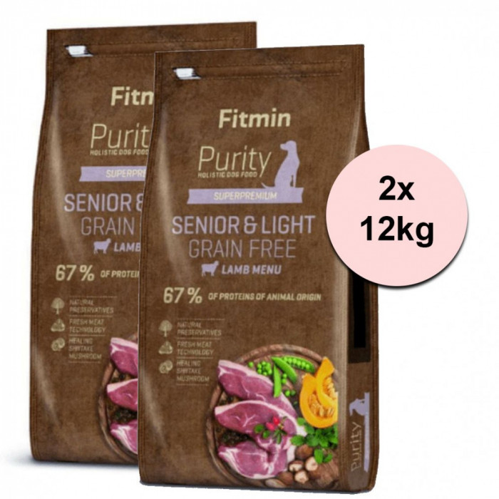 Fitmin Purity Senior &amp;amp; Light Lamb Grain Free 2 x 12 kg