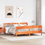 VidaXL Cadru de pat fără saltea, maro ceruit 200x200 cm lemn masiv pin