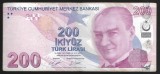 TURCIA 200 LIRE 2020 ( 2009 ) prefix D [2] P- 227d , Guvernator : Murat Uysal , Viceguvernator : Emrah Seher