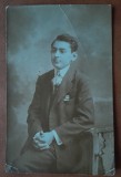 Fotografie tip carte postala, circulata, tanar, 1938