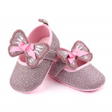 Pantofiori roz pentru fetite - Fluturas (Marime Disponibila: 3-6 luni (Marimea, Superbaby