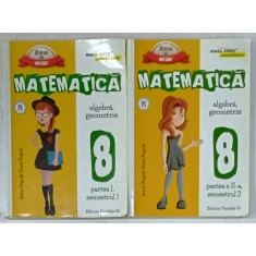 MATEMATICA , ALGEBRA , GEOMETRIE , MANUAL CLASA A - VIII -A , PARTILE I - II , SEMESTRELE I - II de ANTON NEGRILA si MARIA NEGRILA , 2016