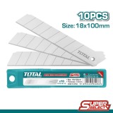 Set 10 lame de schimb pentru cutter TOTAL, 18 mm, otel rezistent
