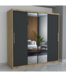 Dressing Sonoma/Gri 200x60x200cm, Transport Gratuit. Sifonier Dulap Haine