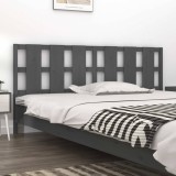 Cumpara ieftin Tăblie de pat, gri, 205,5x4x100 cm, lemn masiv de pin