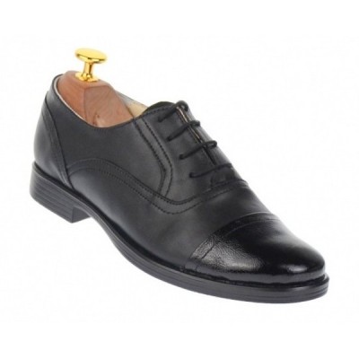 Pantofi casual dama din piele naturala box cu varf lac - P291LACN foto