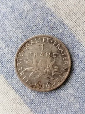 1 franc 1916 franta 5 gr argint foto