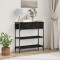 Gossi masa consola, stejar negru, 72,5x25x75 cm lemn prelucrat &amp; otel