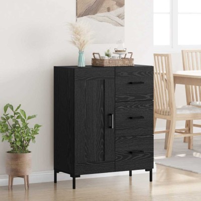 vidaXL Bufet cu sertar Stejar negru 69.5 x 34 x 90 cm Lemn compozit 881629 foto